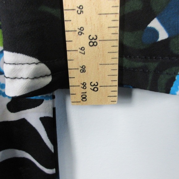 Deep Blue Y2K Floral Print Dress L Green Italy Strappy Tie Back Retro Summer 264 - Picture 7 of 10